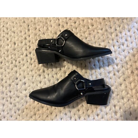 Urban Outfitters Willa Harness Mule Black Leather Studded Sling Women's Size 8M - Picture 5 of 13